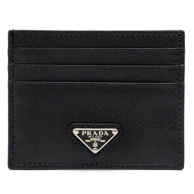 Saffiano Triangle Logo Card Wallet